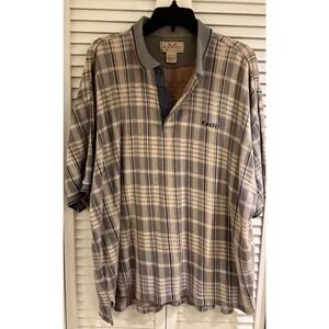 Izod 100%Soft Cotton Men's S/S Golf Polo Shirt XL Embroidered Logo Gray/Cream A+